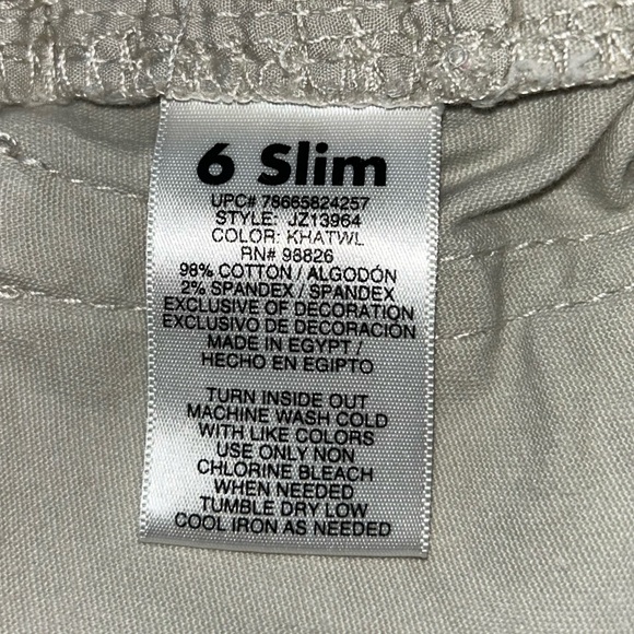 Jordache Girls slim pants size 6 tan school uniform - Picture 7 of 9